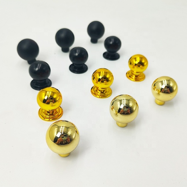 Black round Plastic Knobs Gold Ball-Shaped Hammered Handle for Furniture Dresser Kitchen Cabinet Drawers round Plastic Pulls