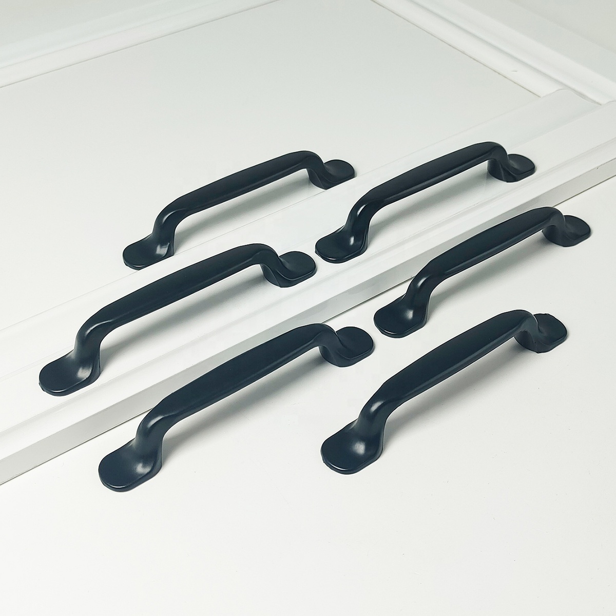 96mm Black Aluminum Cabinet Pulls Handles for Kitchen and Dresser Use Furniture Hardware Cupboard Drawer Knob Handles