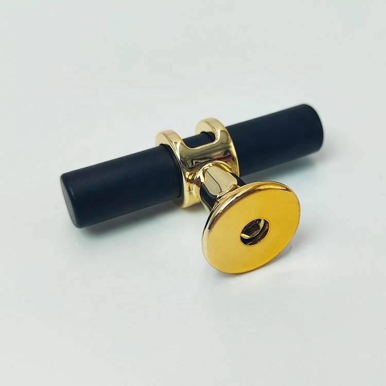 XT New Design Gold Black Combination Single Hole Knob European Cabinet Wardrobe Door Handle for Kitchen Furniture Hardware