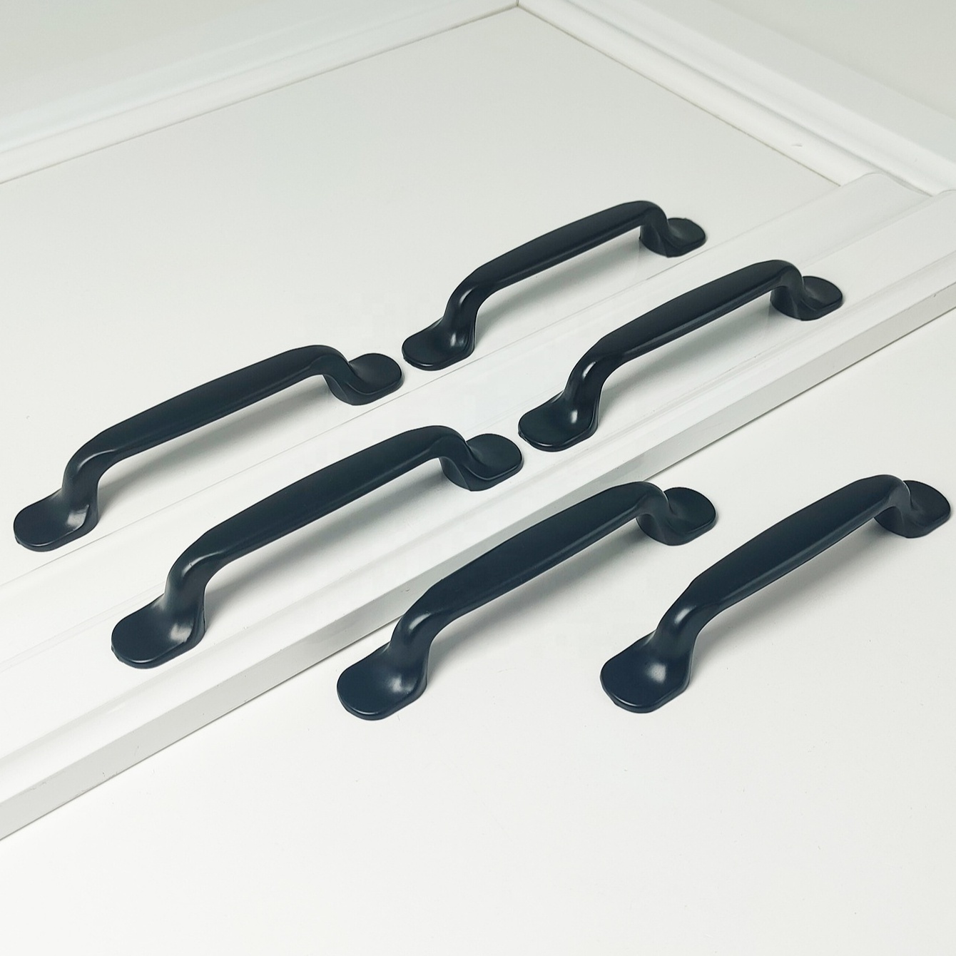 96mm Black Aluminum Cabinet Pulls Handles for Kitchen and Dresser Use Furniture Hardware Cupboard Drawer Knob Handles