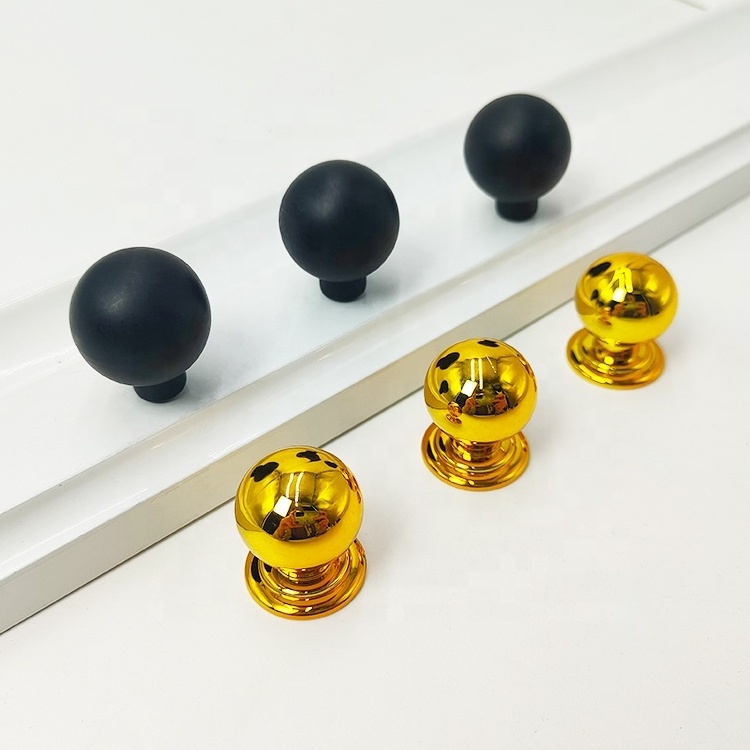 Black round Plastic Knobs Gold Ball-Shaped Hammered Handle for Furniture Dresser Kitchen Cabinet Drawers round Plastic Pulls