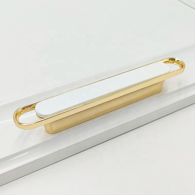 Brushed Gold Zinc Alloy Furniture Handle Cabinet Pulls for Kitchen Door Cupboard Closet and Dresser for Office Bedroom