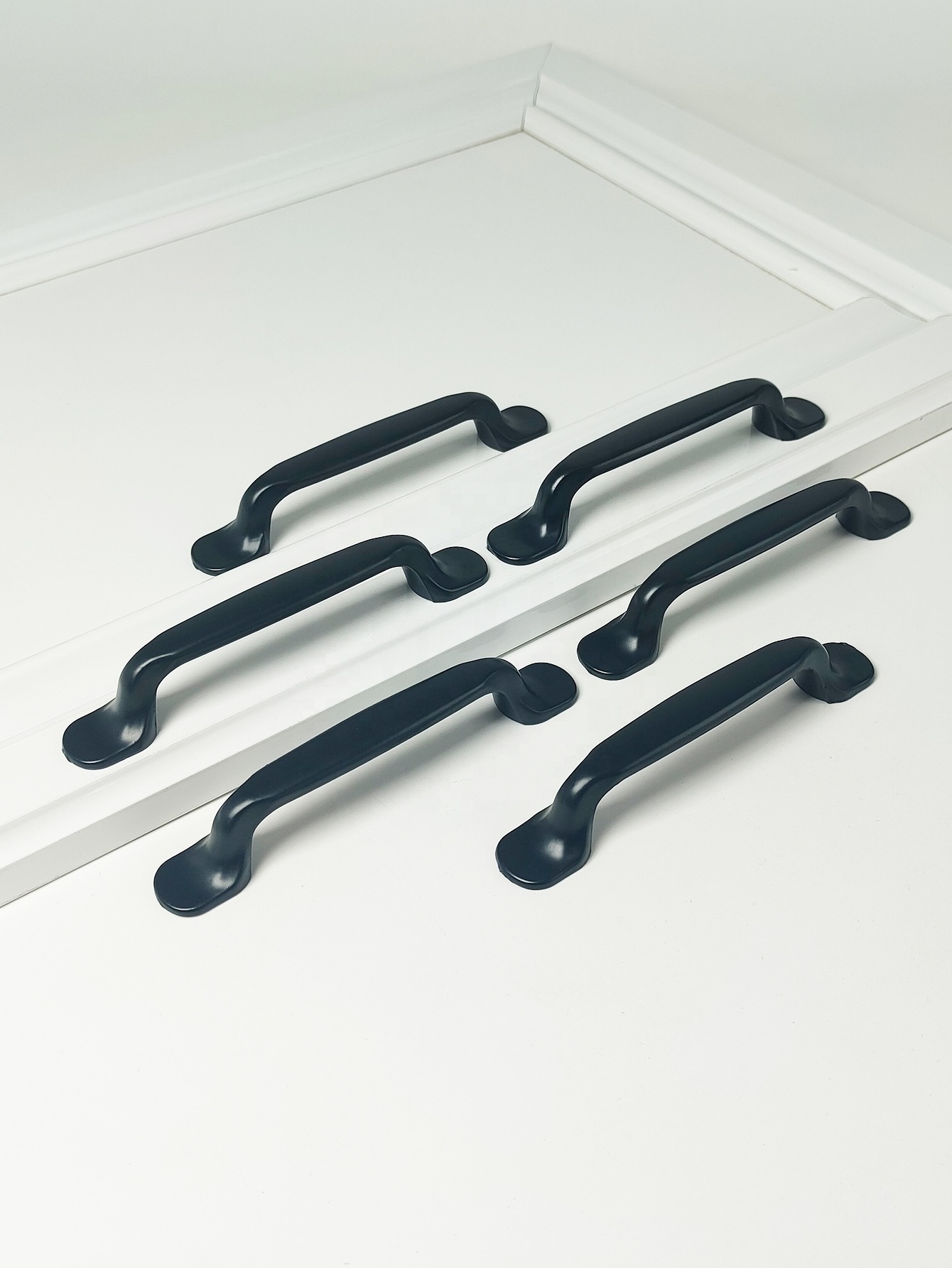 96mm Black Aluminum Cabinet Pulls Handles for Kitchen and Dresser Use Furniture Hardware Cupboard Drawer Knob Handles