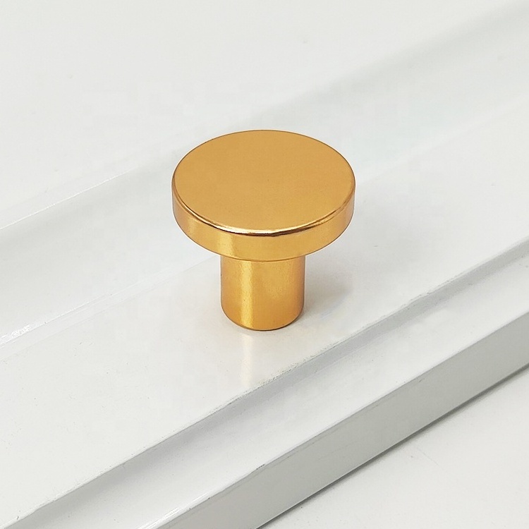 Furniture Hardware Round Shape Cabinet Handles And Knobs Aluminum Alloy Cupboard Knob Gold With Black Furniture Handle