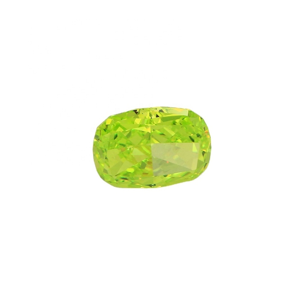 5A+ high quality excellent 4k crushed ice cut cz stone apple green synthetic diamond cubic zirconia