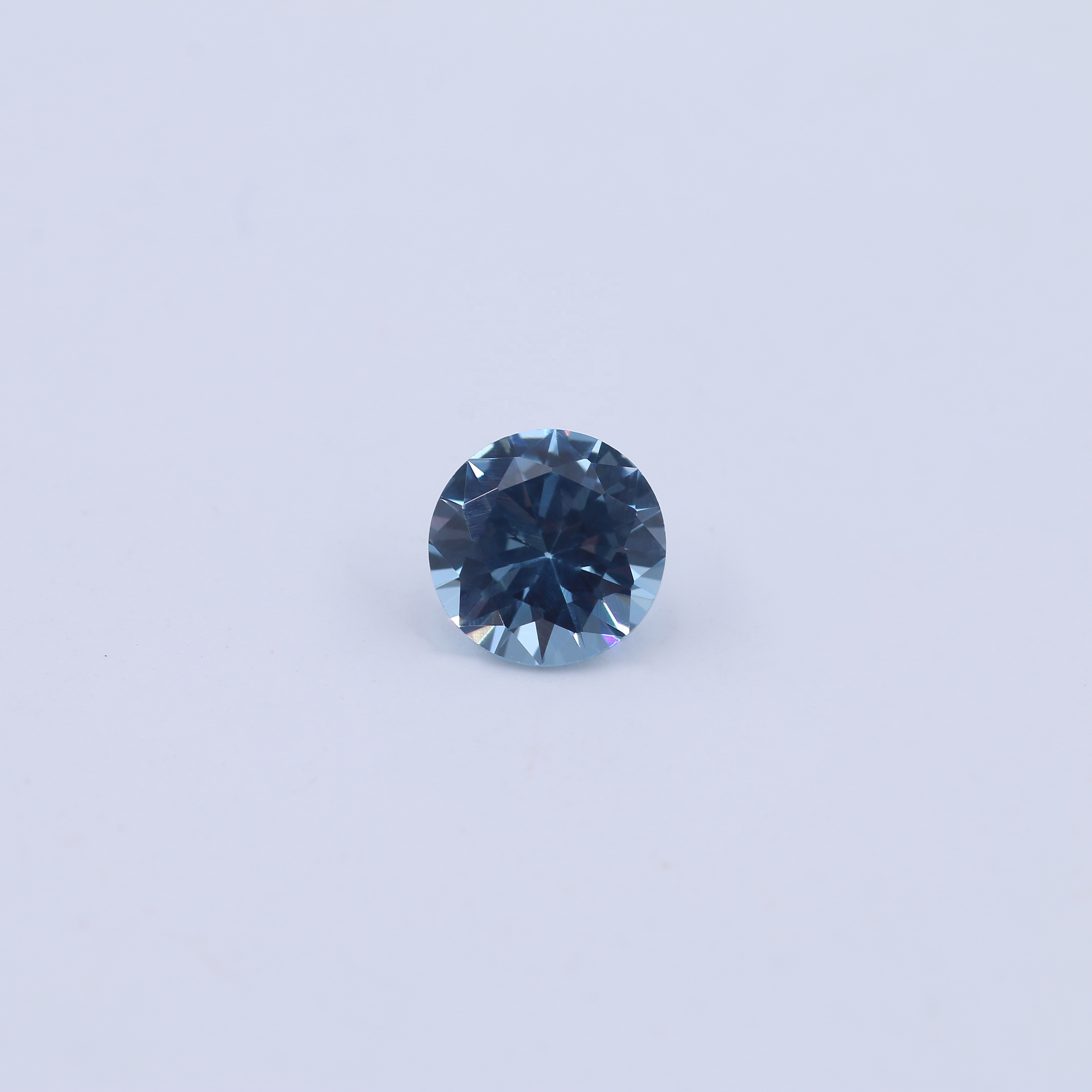 Wholesale Loose Gemstone 106# Round  Aquamarine Synthetic Spinel Price Per Carat