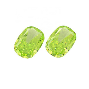 5A+ high quality excellent 4k crushed ice cut cz stone apple green synthetic diamond cubic zirconia