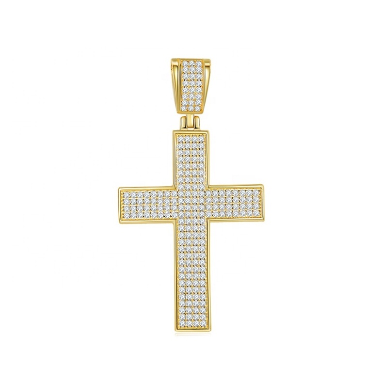 Classic Luxury Moissanite Jewelry 925 Sterling Silver Cross Moissanite Gemstone Pendants For Necklace