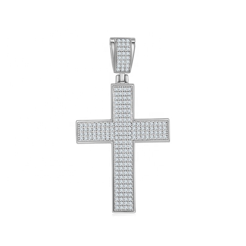 Classic Luxury Moissanite Jewelry 925 Sterling Silver Cross Moissanite Gemstone Pendants For Necklace