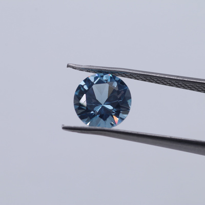 Wholesale Loose Gemstone 106# Round  Aquamarine Synthetic Spinel Price Per Carat