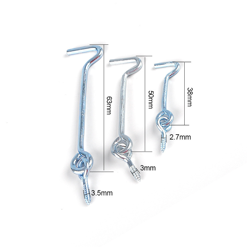 Safety gate zinc plated curtain hook with screw eyes bulk packing in master carton