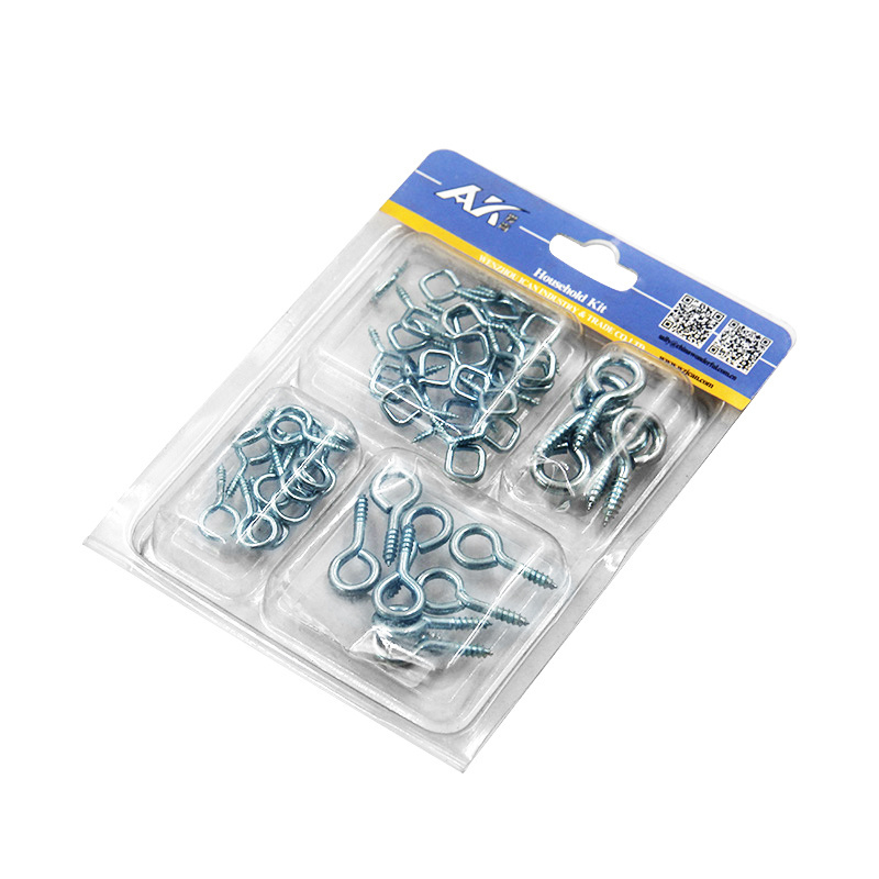 High Quality 50PCS Assortment metal hook screw eye  Kit