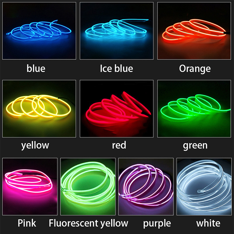 EL Car Styling Cold Light Ambience Lamp Line Car Lights Car LED RGB Neon Interior Atmosphere Light Strip