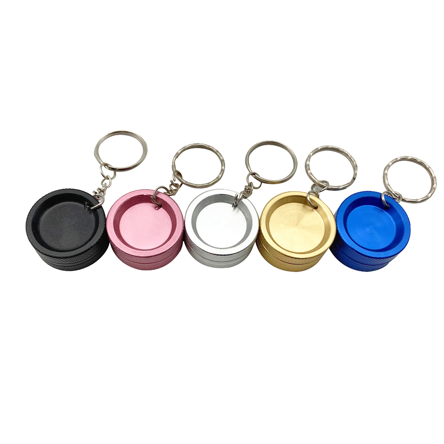 Mini Portable 31mm 2 parts Aluminum Alloy Herb Grinder With Key Chain Custom logo Tobacco Grinder For Smoking Accessories