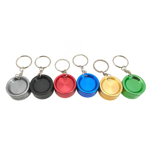 Mini Portable 31mm 2 parts Aluminum Alloy Herb Grinder With Key Chain Custom logo Tobacco Grinder For Smoking Accessories