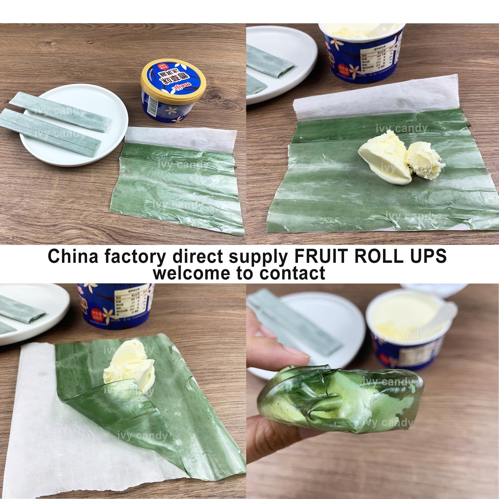 Halal OEM fruit roll ups multi-color gummy roll candy importer