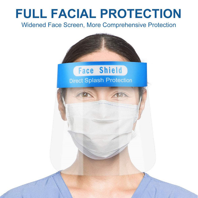 High Quality Plastic Protection Isolation Anti-Fog Full Face Shield with Sponge