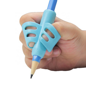 Silicone Grip Writing Aid Pen Holder with Correct Rubber for Pencil Grasping