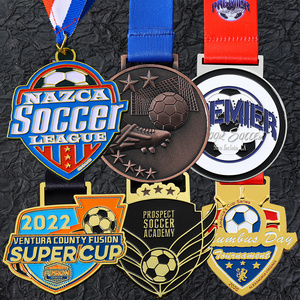 Jiabo China Factory Custom 3D Award Gold Silver Soccer Trophies And Medals Football Metal Sports Medals Manufacturer