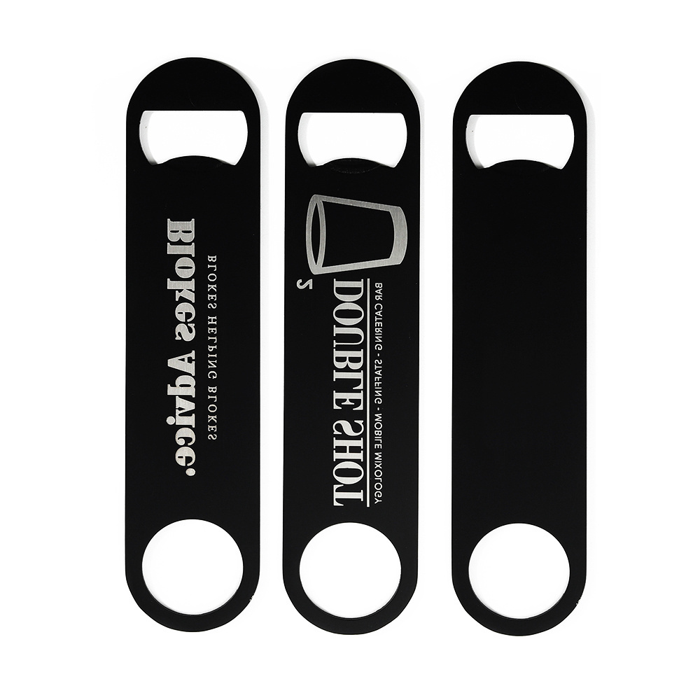 Popular Style Hand Grip Custom Logo Print Stainless Steel Blank Bar Blade Speed Opener Metal Flat Beer Bottle Opener For Gift