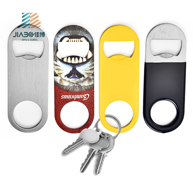 New Arrival Metal Sublimation Uv Print Blanks Coated Custom Mini Stainless Steel Flat Bottle Beer Soda Openers