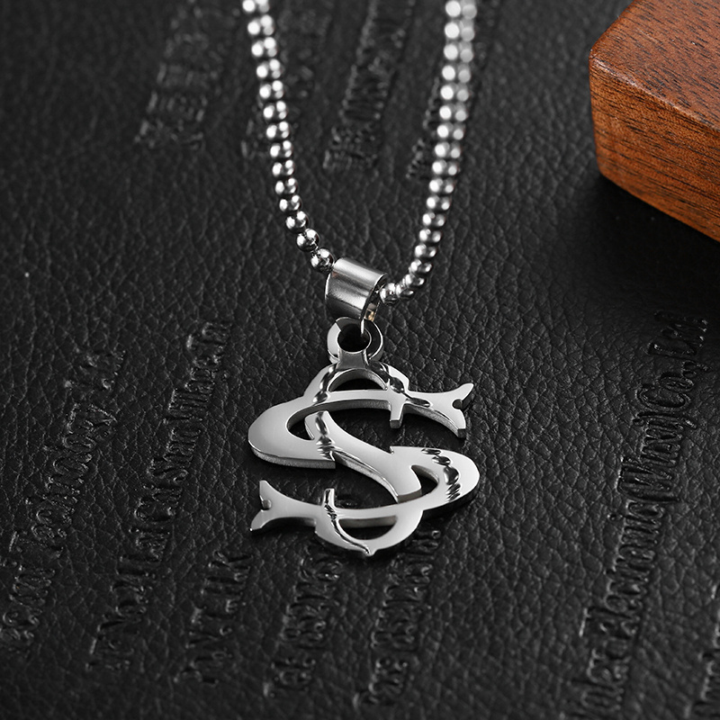 New Design Custom Lase Cut Necklace Pendantlogo Stainless Steel Necklace Metal Cool Charm Pendant For Men Women