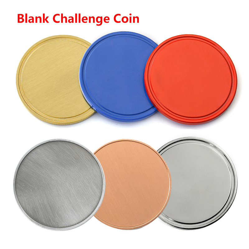 No Mold Fee 30/40/50Mm Custom Coin Zinc Alloy Copper Brass Challenge Coin Blank Colored Coins For Laser Engraving Or Print