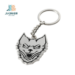 New Arrival Custom Logo Wolf Animal Metal Enamel Keyring Nickel Plating Metal  Keychains With Your Design