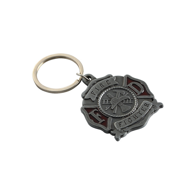 China Hot Sale metal Key Chain Fire Fighter Zinc Alloy 3D Keychain/Key ring