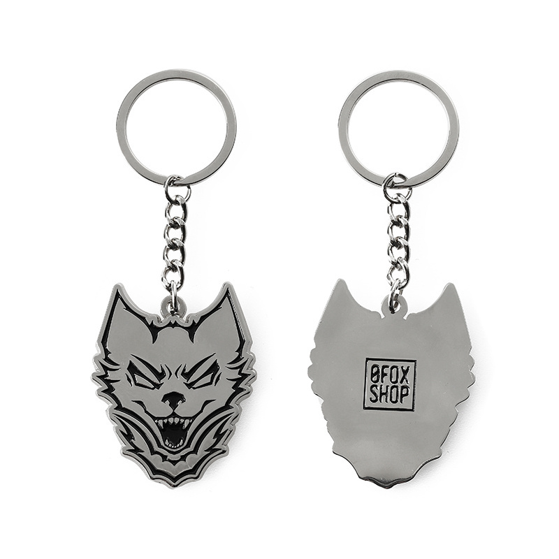 New Arrival Custom Logo Wolf Animal Metal Enamel Keyring Nickel Plating Metal  Keychains With Your Design