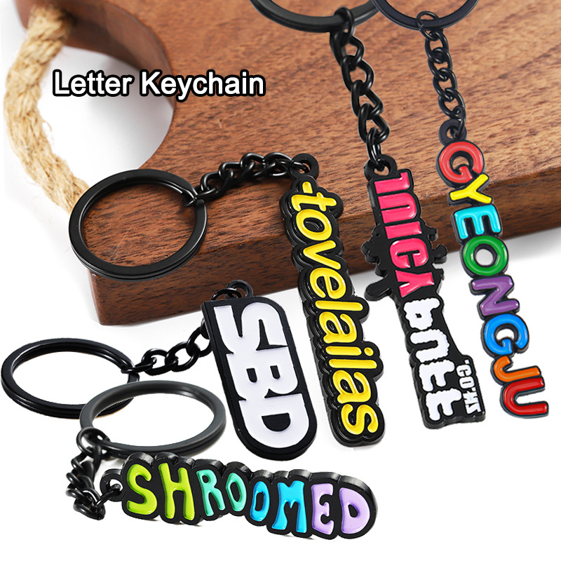 Wholesale Zinc Alloy Iron 2D/3D Hard Soft Enamel Custom Key Chain Logo Key rings holder Souvenir Letter Metal Custom Keychains