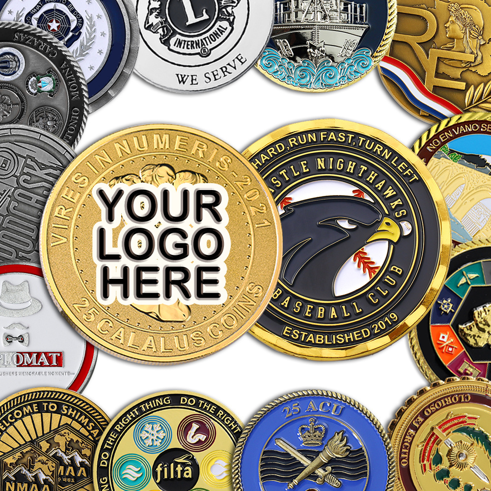 Personalized Custom Logo Challenge Coins Manufacturer 3D Zinc Alloy Gold Silver Metal Enamel Collection Custom Coins