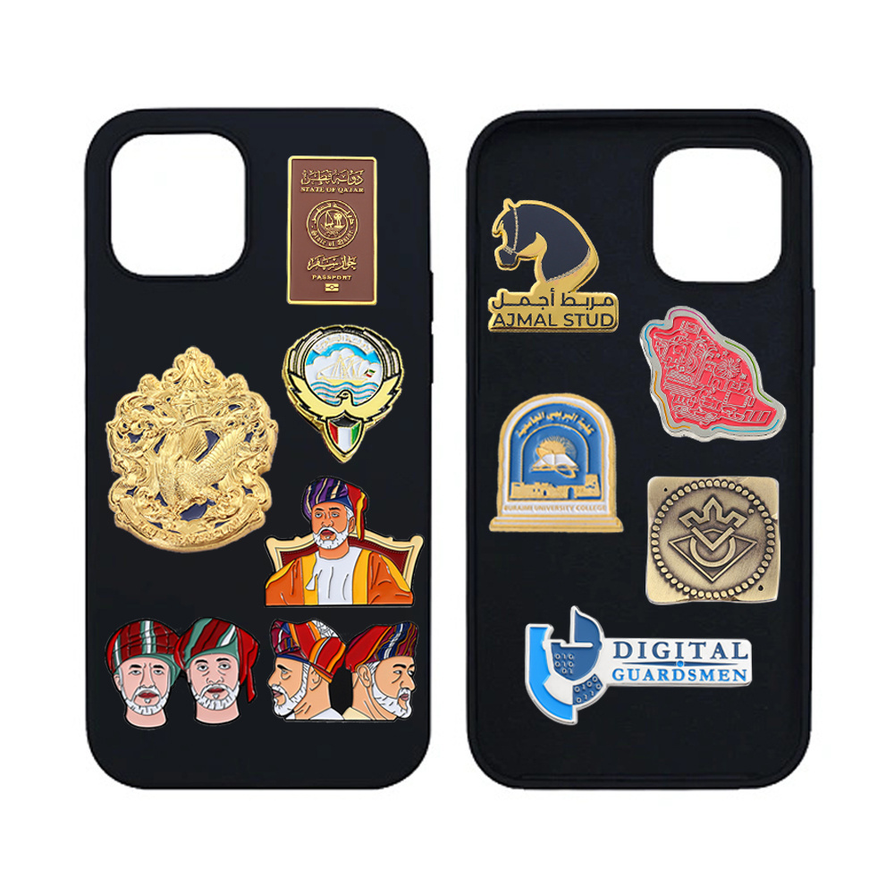 Factory Metal Craft Customized Soft Enamel Flag Uae Saudi Lapel Pin Custom With Sticker Back For Phone Case