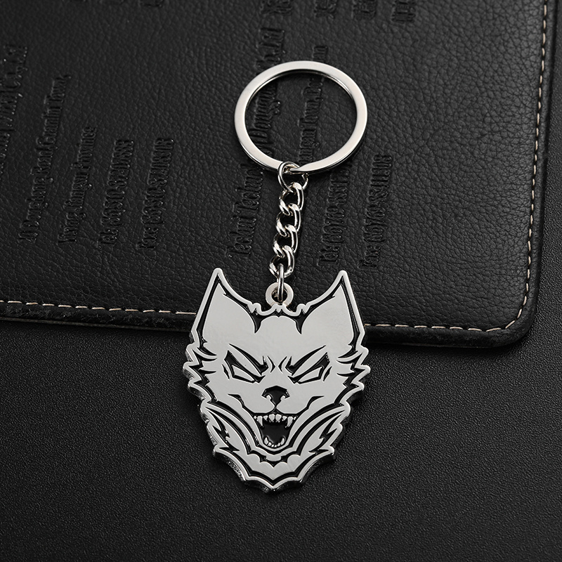 New Arrival Custom Logo Wolf Animal Metal Enamel Keyring Nickel Plating Metal  Keychains With Your Design