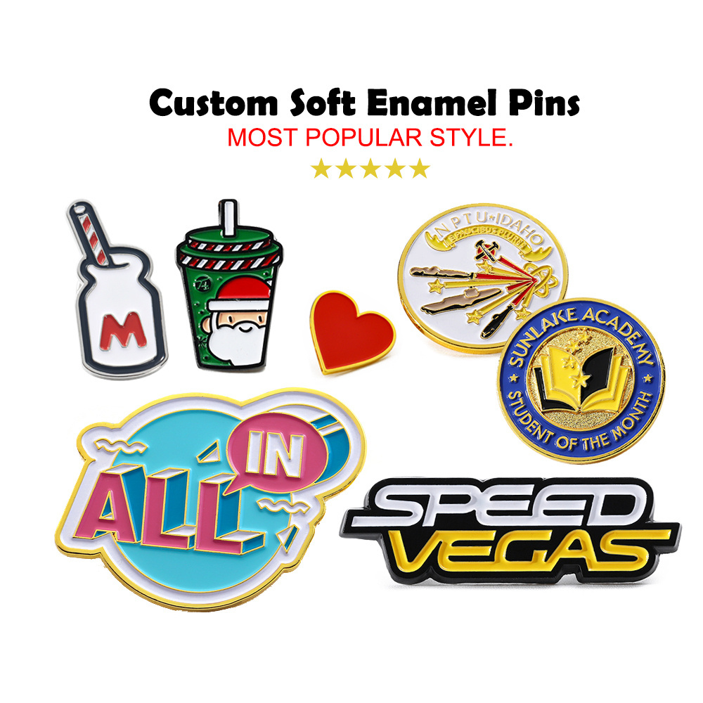 Manufacturer No Minimum Custom Logo Metal Lapel Pin Badge Brooch Hard Soft Enamel Pins Custom Pin For Souvenir