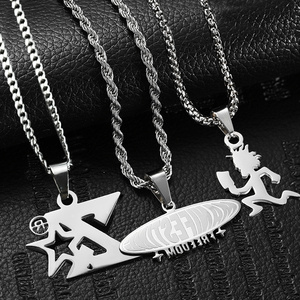 Wholesale Stainless Steel Jewelry Hollow Silver 2D 3D Letter Name Pendants Personalized Necklace For Women Men Chain Custom