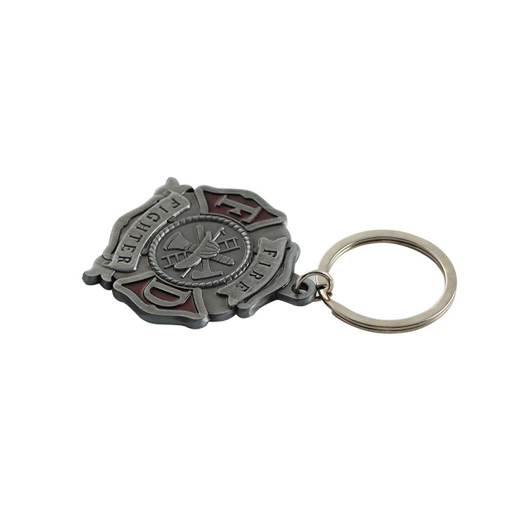 China Hot Sale metal Key Chain Fire Fighter Zinc Alloy 3D Keychain/Key ring