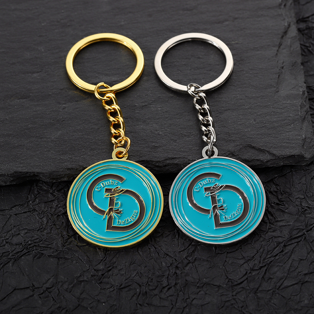 China Supplier Personalised Qr Code Keychain Custom Logo Round Shape Enamel Metal Keychain With Back Code