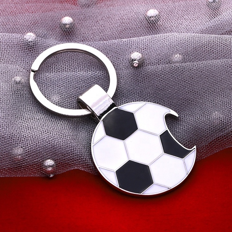 Personalized Football Metal Keyrings Bottle Opener Funny Soccer Bottle Opener Keychain