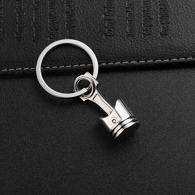 Custom Engraving Metal Zinc Alloy Keyring 3D  Auto Car Parts Accessories Engine Piston Style Keychain