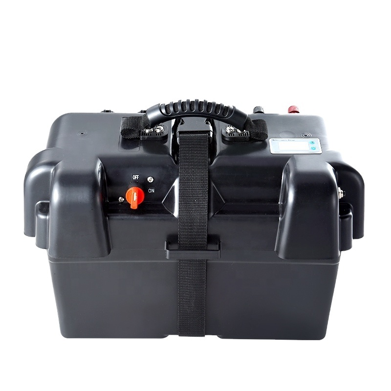 Waterproof Truck Battery Box Portable Plastic Good Quality 12V Camping Box IP65 200 Pcs Socket Option Black 35*18*20 CN;ZHE CE