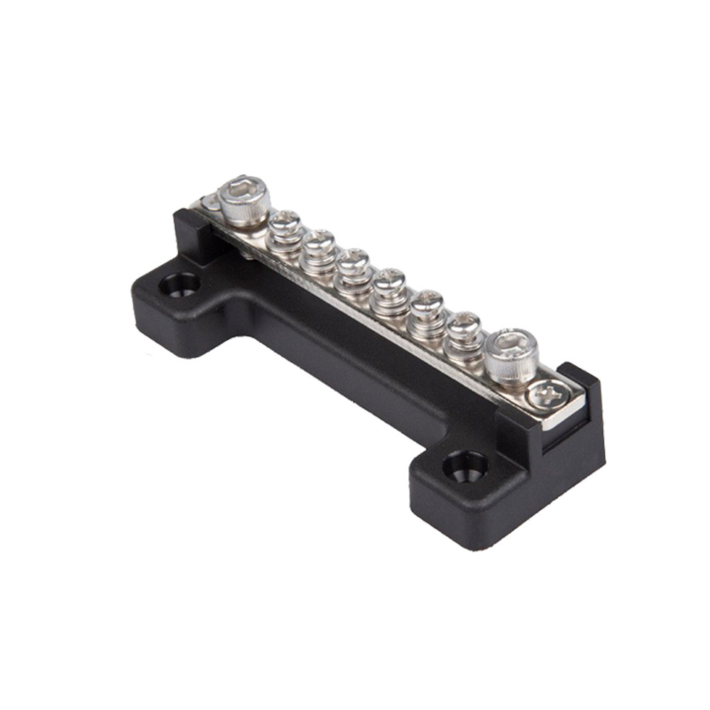 M4 Black High-Current Universal Wiring Bar 6-Way Bus Car Yacht Made of PBT Material Power Distribution Equipment