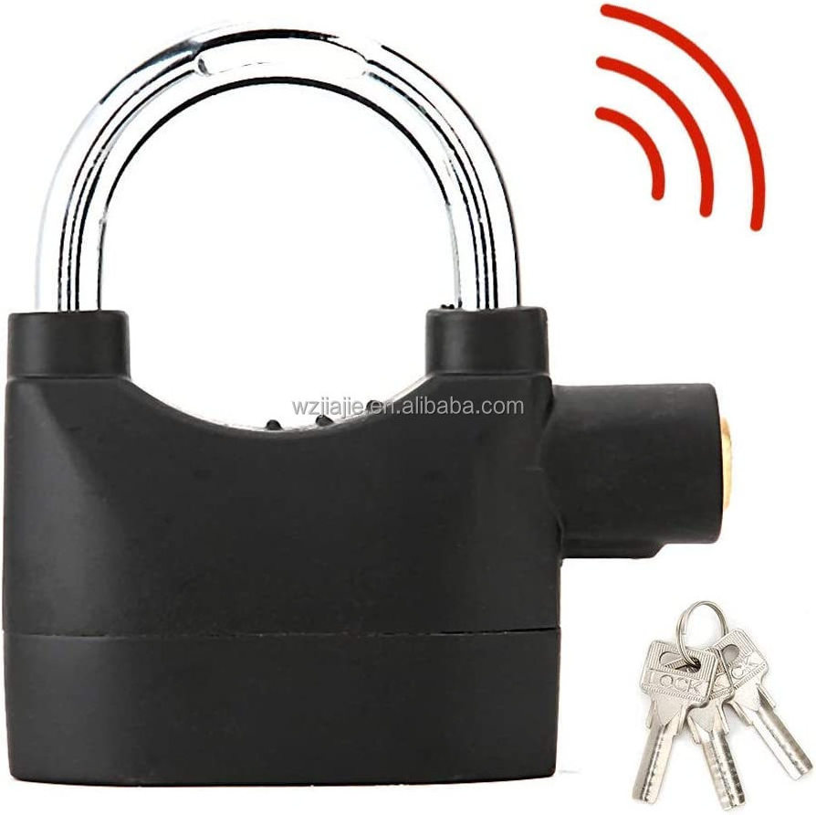 universal security anti-theft padlock 110db waterproof alarm lock zinc alloy keyed padlock for motorcycle bike