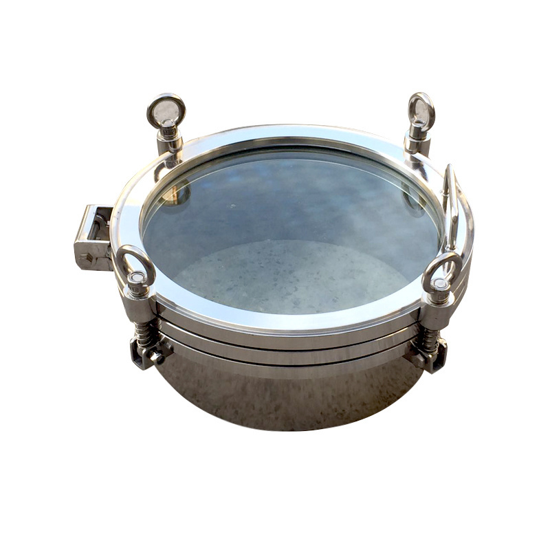 CNJS New High-Quality Stainless Steel Manway Polishing Round Tank Sight Glass Sanitary Manhole Cover