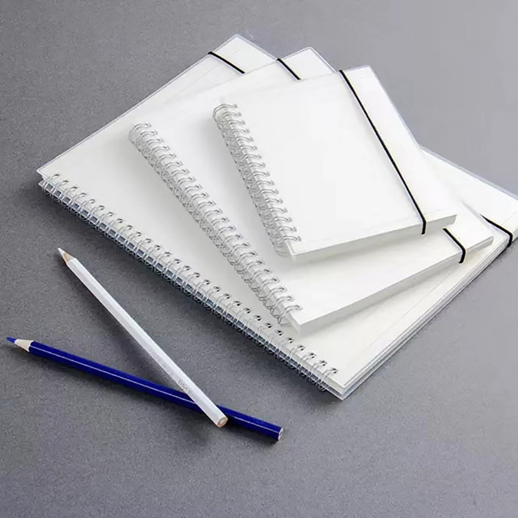 Color  PP Material cover silver double coil ring a5 spiral notebook