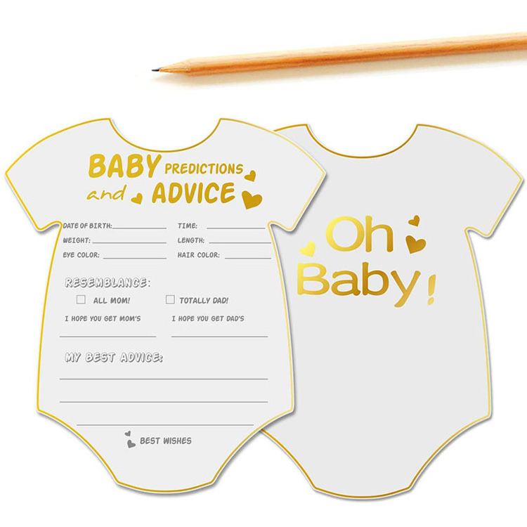 Custom 5 x 6 inches 50 new parent message advice and prediction cards baby shower game