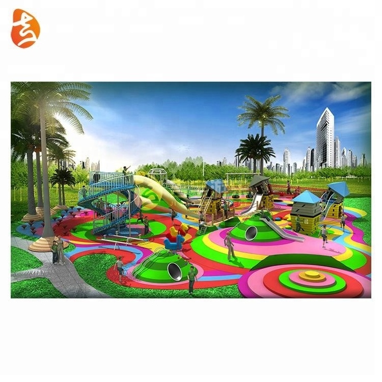 New product large children amusement park outdoor playground equipment with climbing/swing/slide/trampoline