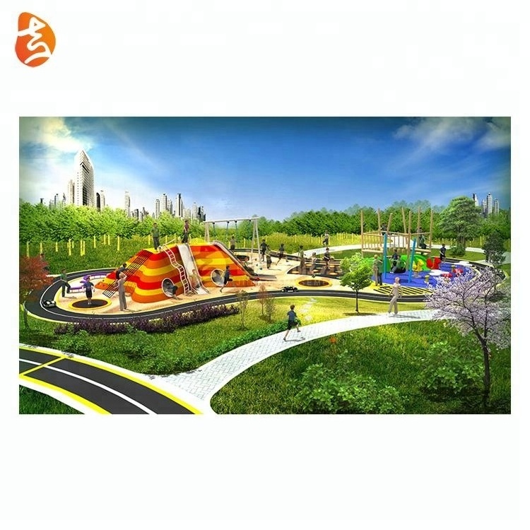 New product large children amusement park outdoor playground equipment with climbing/swing/slide/trampoline