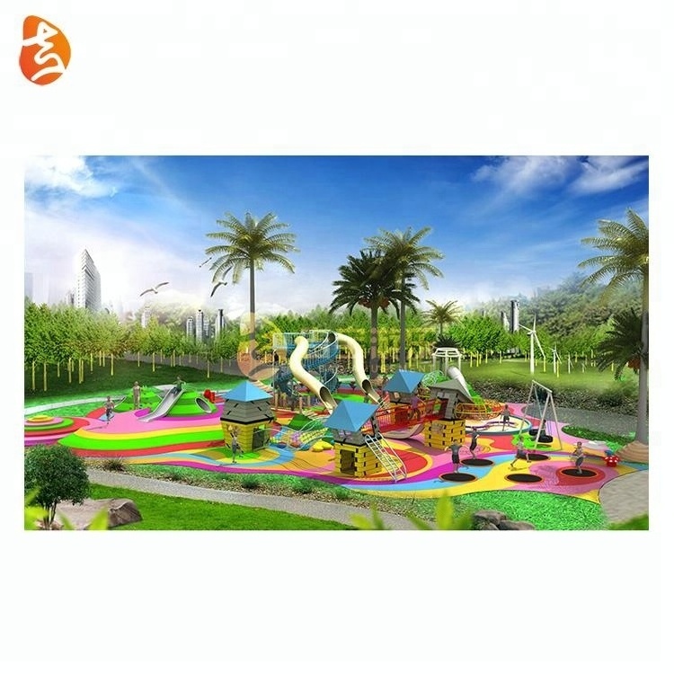 New product large children amusement park outdoor playground equipment with climbing/swing/slide/trampoline