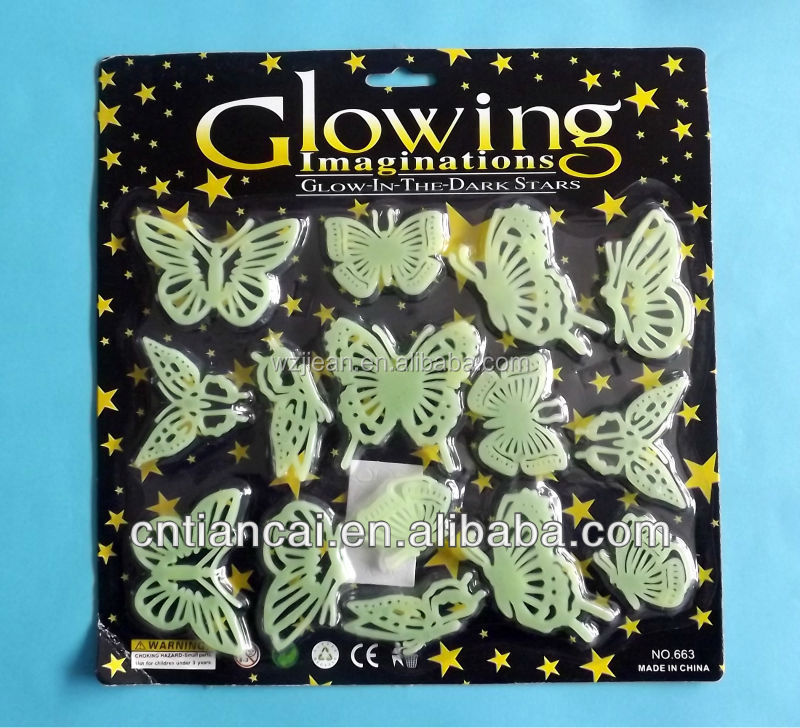 3D fluorescent animals sticker night-lighting sticker glow in the dark sticker